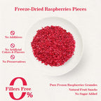 2-Pack Bulk  Freeze-Dried Raspberry Crumble Total 200g , No Sugar Added Natural Raspberry Pieces Granules for Cake Cookie Baking and Fruit Snacks