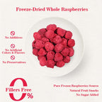 2-Pack Bulk Freeze-Dried Raspberries Total 200g Natural Whole Berry, Crunchy, No Added Sugar