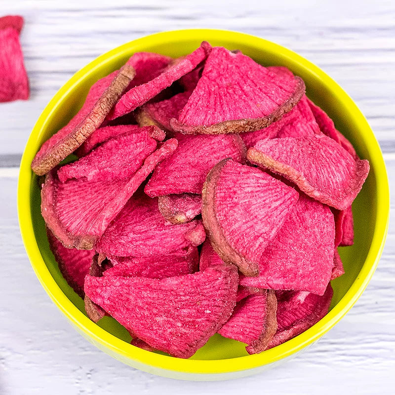 Vacuum Fried Red Radish Crisps, Crispy Vegetable Snacks
