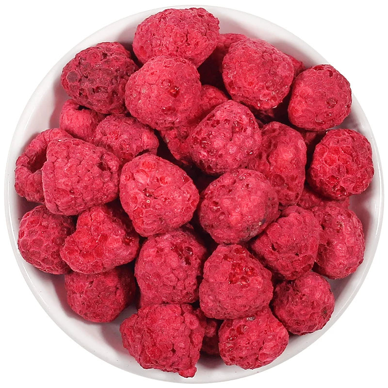 2-Pack Bulk Freeze-Dried Raspberries Total 200g Natural Whole Berry, Crunchy, No Added Sugar