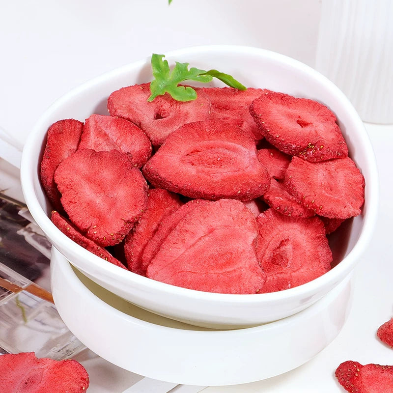5-Pack Bulk Freeze-Dried Strawberry Slices Total 500g 100% Natural No Added Sugar