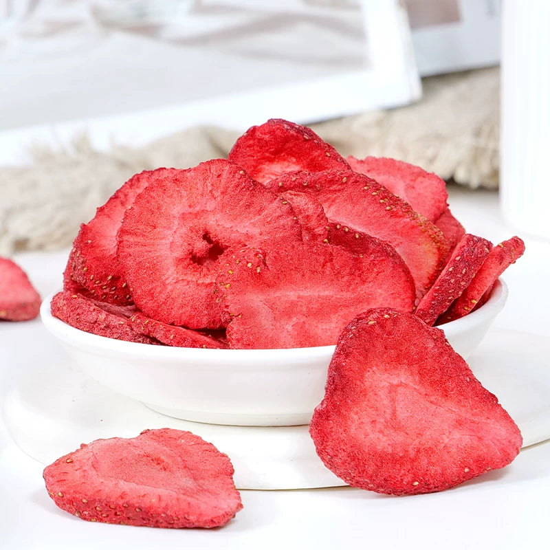 5-Pack Bulk Freeze-Dried Strawberry Slices Total 500g 100% Natural No Added Sugar