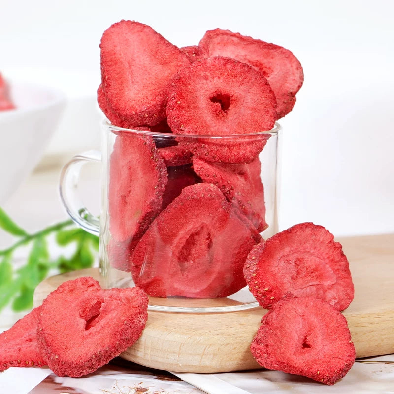 5-Pack Bulk Freeze-Dried Strawberry Slices Total 500g 100% Natural No Added Sugar