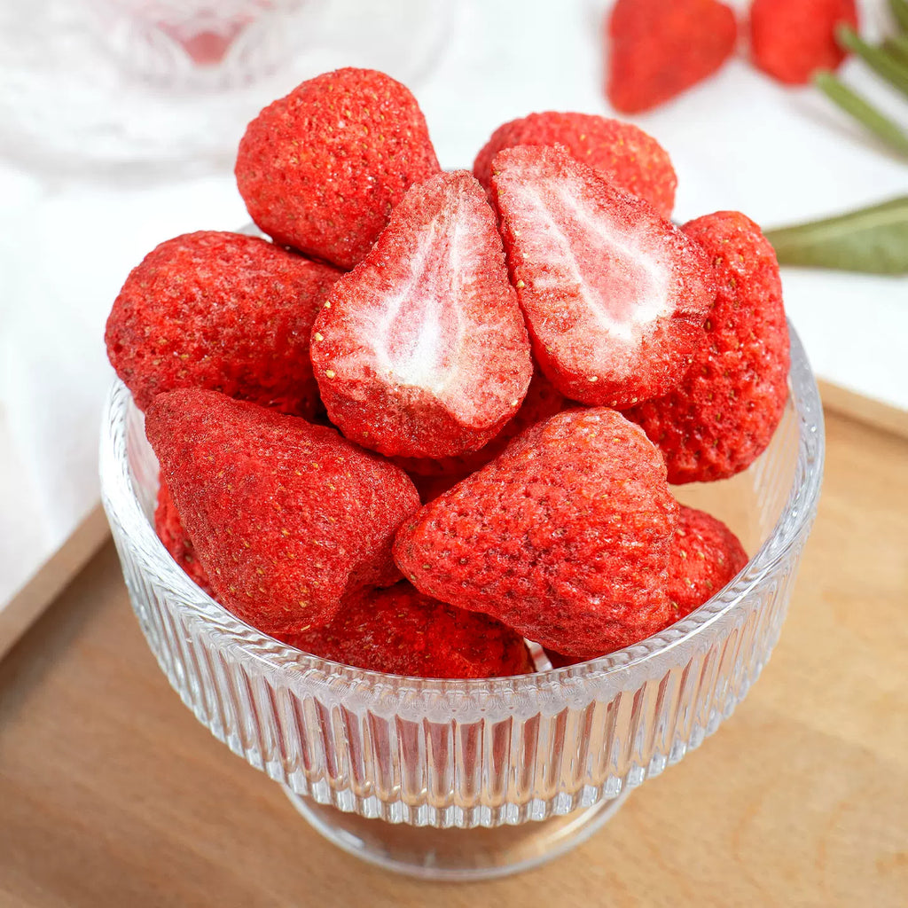 5-Pack Bulk Premium Freeze Dried Whole Strawberries Total 500g 100% Natural No Sugar Added,  No Additives