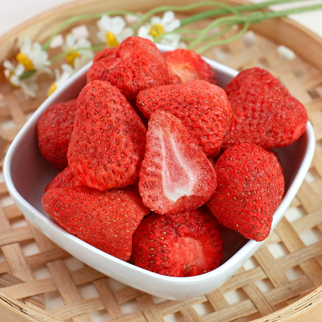 5-Pack Bulk Premium Freeze Dried Whole Strawberries Total 500g 100% Natural No Sugar Added,  No Additives
