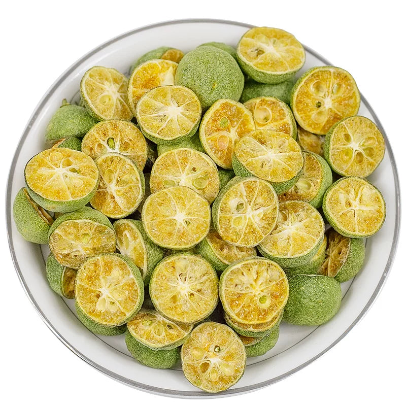 2-Pack Bulk Freeze-Dried Green Kumquat Total 500g No Added Sugar,Natural Dried Citrus Fruit for Fruit Tea