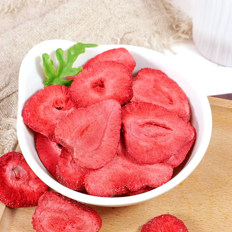 5-Pack Bulk Freeze-Dried Strawberry Slices Total 500g 100% Natural No Added Sugar