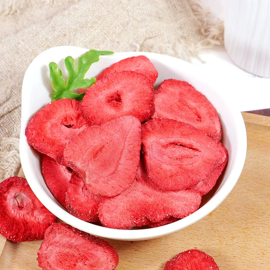 5-Pack Bulk Freeze-Dried Strawberry Slices Total 500g 100% Natural No Added Sugar